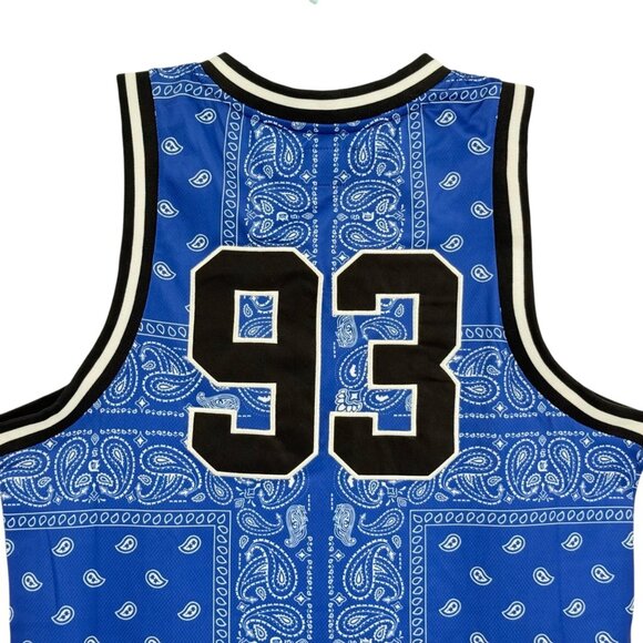 NWT Dogg Supply Men's Royal Blue Mesh Bandana Basketball Jersey Tank Size Medium - Picture 4 of 8